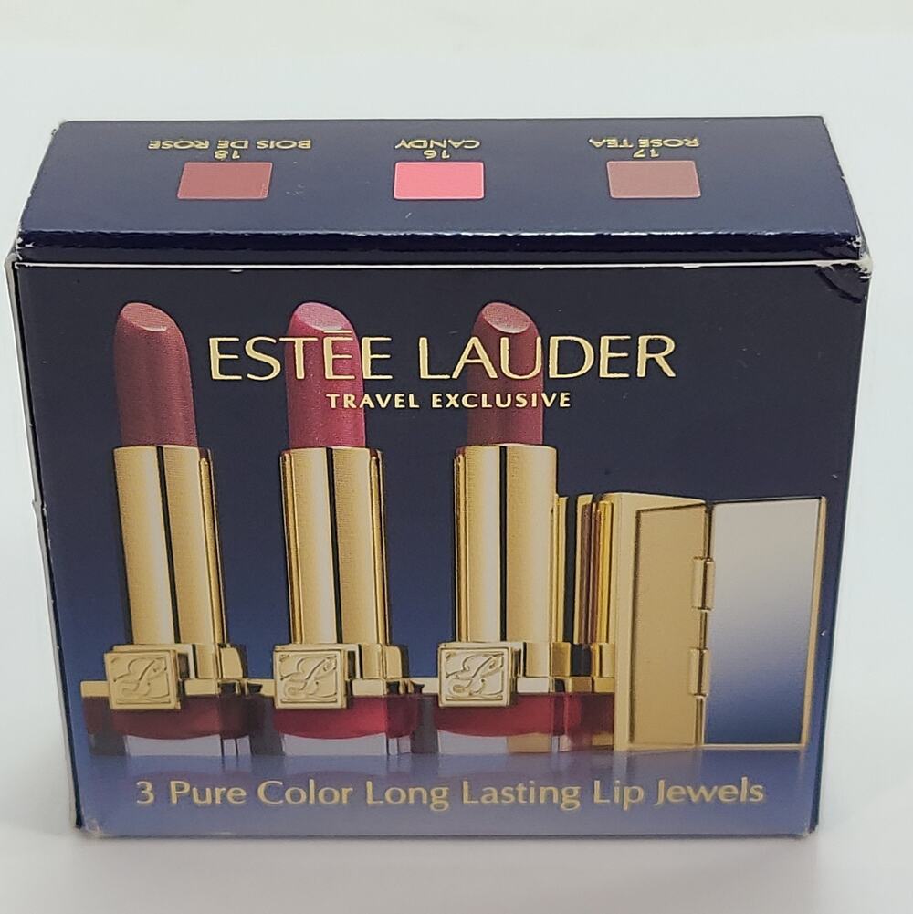 Estee Lauder Travel Exclusive 3 Pure Color Long Lasting Lip Jewels Mirror tubes